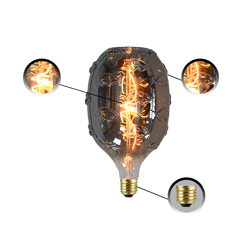 T157 Dimmable LED Edison Bulb Smoky Grey Antique Lamp